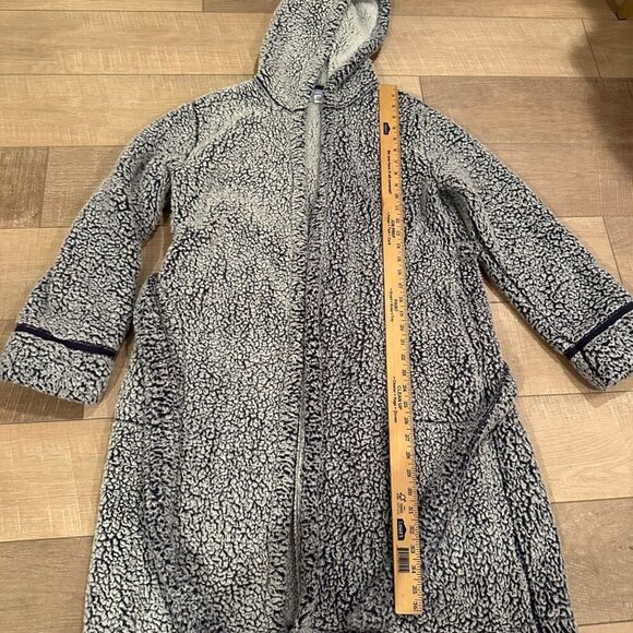 MOTHERHOOD MATERNITY SMALL/MEDIUM BLUE FUZZY COMFY WARM SOFT HOODED ROBE - Picture 5 of 8